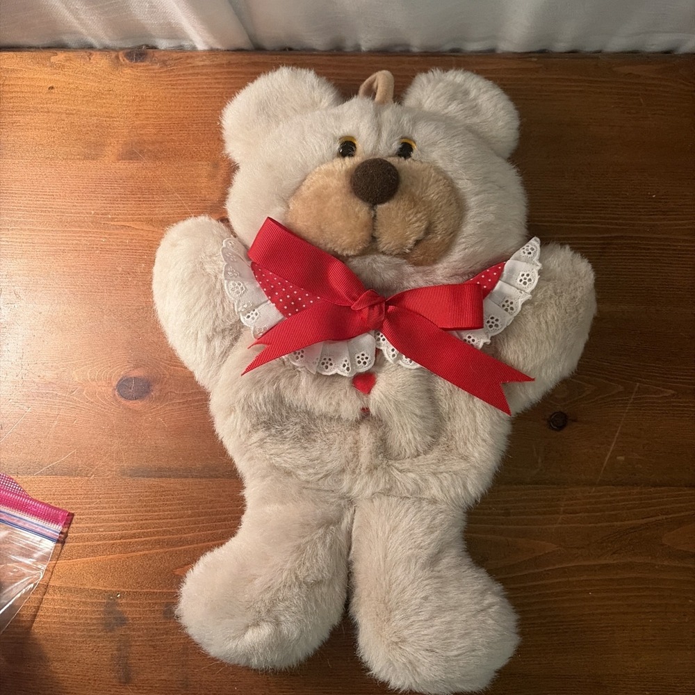 Vintage 1983 Hallmark Cranberry Bear Christmas Stocking Plush Tummy Stuffables